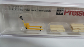 Preiser 1:87 H0 europallet vervoer met palletwagen ovp 17712