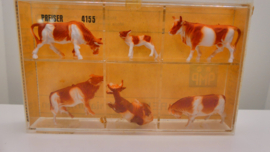 Preiser H0 1:87 koeien bruin ovp 4155