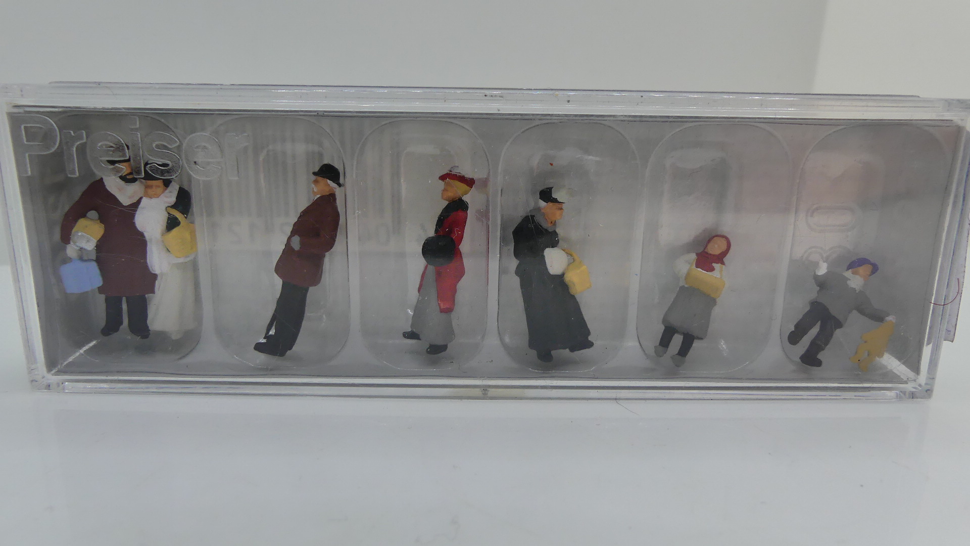Preiser H0 1:87 figuren kerstmarkt rond 1900  ovp 12195