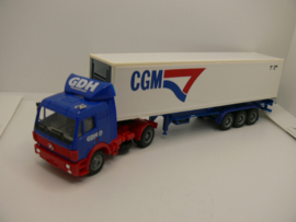 Herpa 1:87 H0 Mercedes Vrachtwagen GHD Transport met CGM Container trailer