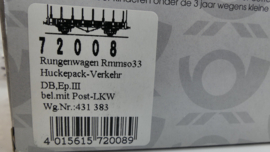 Piko H0  goederenwagon Röngenwagon Huckepack-Verkehr DBP ovp 72008 Deutsche Post-serie