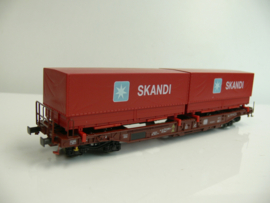 Roco H0 goederenwagon containerwagen hupack Skandi DB ovp 47013
