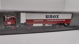Brekina 1:87 H0  vrachtwagen DAF DO2000 KSZ  UNOX soepen - Vleesproducten ovp