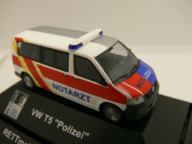 Rietze 1:87 H0 Polizei / Notarzt VW T5  Rettmobil 2008 uitgave ovp