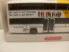 Wiking 1:87 H0 Stadsbus BVG Berlin MAN  Berliner dubbeldekker Berlin 2000 Olympia  ovp 731 02 39 Lijn 100 zoölogische garten