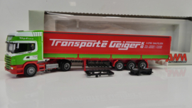 AWM 1:87 H0 vrachtwagen Scania  Transporte Geiger KG Saalfelden Oostenrijk ovp 54117