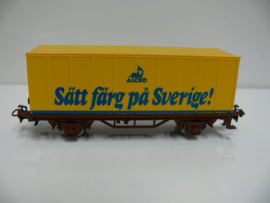 Märklin H0 goederenwagon  Zweden Containerwagon SJ opdruk Sätt Färg pa Sverige OVP 4483