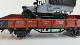 Märklin H0 Laagboordwagon met oldtimer DB ovp 84504