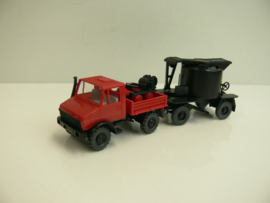 Wiking 1:87 H0 Unimog met teeraanhanger ovp 40524