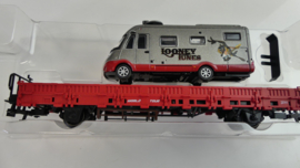 Marklin H0 goederenwagon jaarwagen kids club 2011 met Hymer Camper ovp 48611