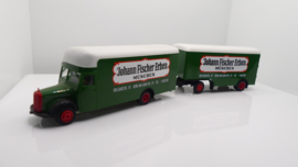 Brekina 1:87 H0 vrachtwagen  Mercedes Benz L6600 Johann Fischer Erben OVP