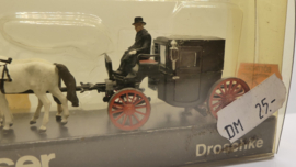 Preiser 1:87 koets met paardenspan en figuur ovp 452