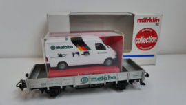 Marklin H0 Goederenwagon Niederbord Metabo met Mercedes bus ovp