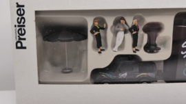 Preiser 1:87 H0 Suzuki met aanhanger Swing en toebehoren ovp 33228