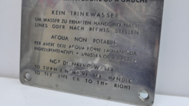 Orgineel Bordje: Wagon:  Eau Non Potable / Kein Drinkwasser / Not drinking Water