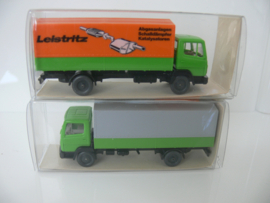 2x Wiking 1:87 Mercedes Benz Vrachtwagens oa Leistritz ovp 431 18 / 431 16