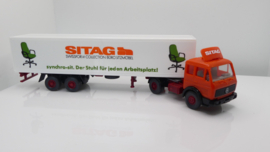 Wiking 1:87 H0 vrachtwagen Mercedes Sitag Swissform Collection Bürositzmöbel