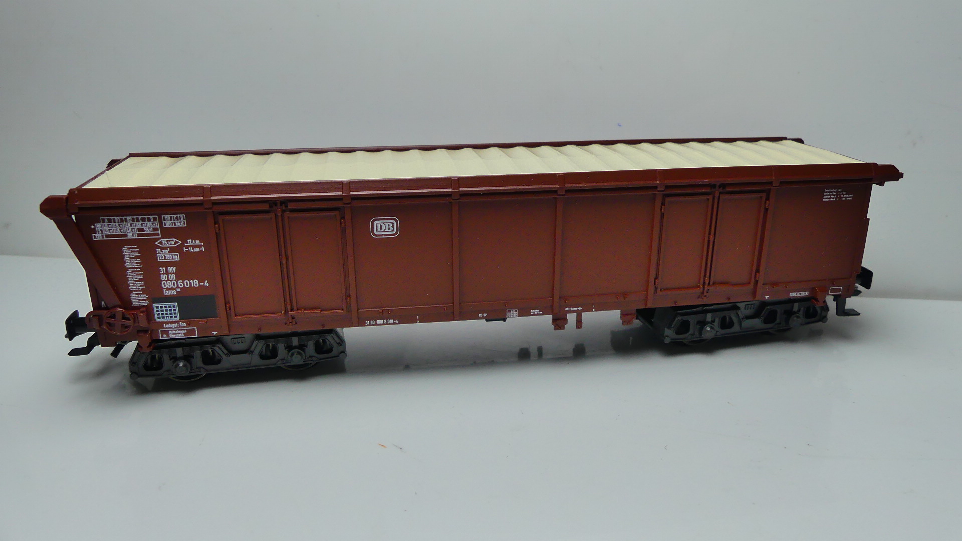 Märklin H0 goederenwagon Hoogboordwagen met roldak type  Eanos DB  ovp 4726