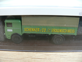 Brekina vrachtwagen Büssing Commodore Hängerzug Schenker Braunschweig ovp 79104