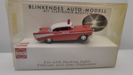 Busch 1:87 H0  Chevrolet Bel Air USA met werkende zwaailichten ovp 5606