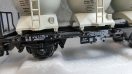 Roco H0 goederenwagon Behältertragwagen Silocontainer Set Von Haus zu Haus DB ovp 46520