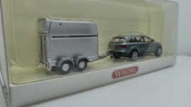 Wiking 1:87 H0  Audi Q 7 met Westfalia Paarden trailer OVP 066 03 41