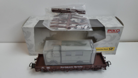 Piko H0 goederenwagon Röngenwagon Huckepack-Verkehr DBP ovp 72008 Deutsche Post-serie