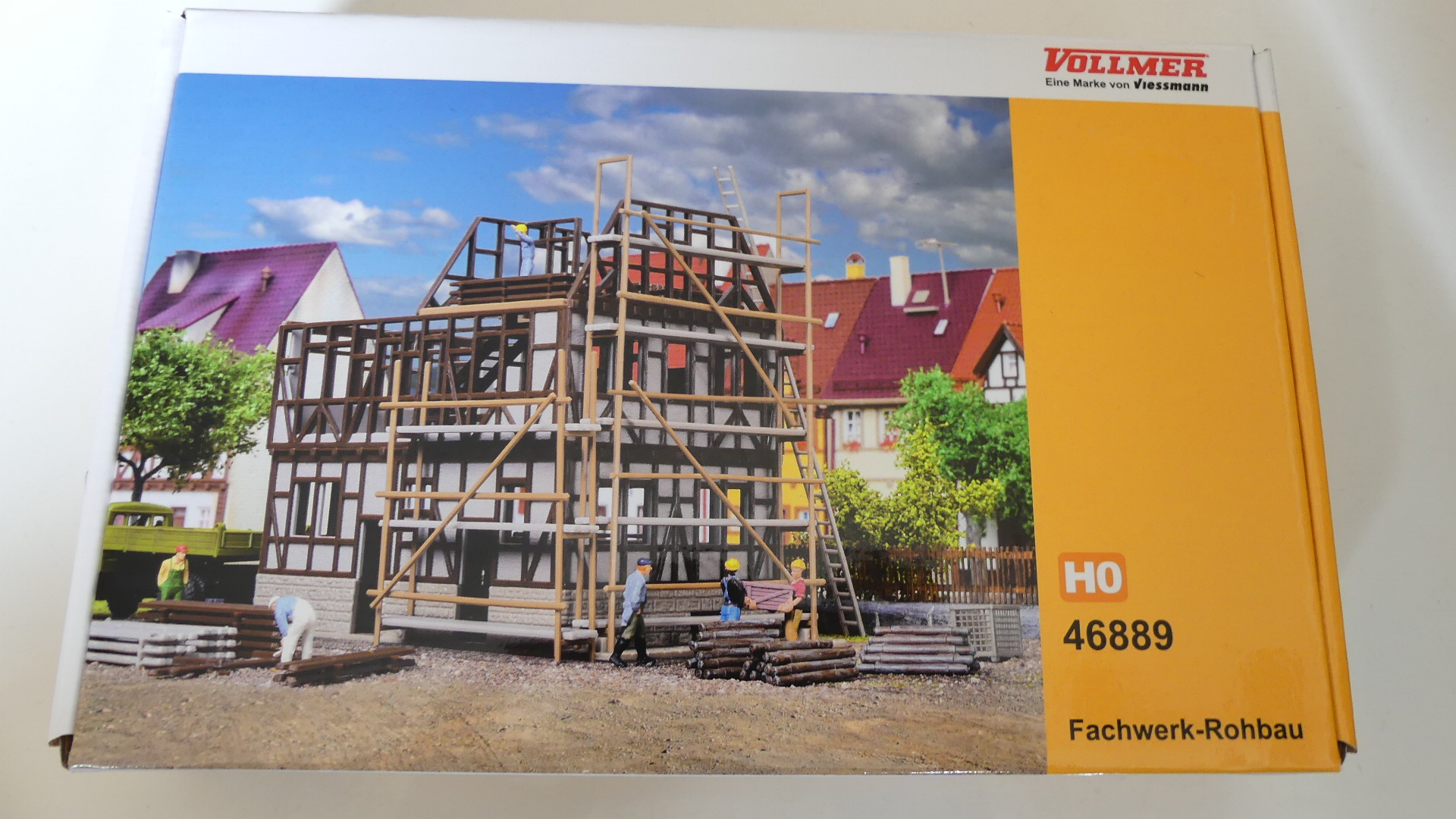 Vollmer 1:87 H0 bouwdoos  Vakwerkhuis in aanbouw ovp 46889