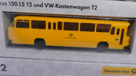 Brekina 1:87 H0 Magirus Bus 150 LS + VW T2  + Edition 12 Deutsche Post  OVP