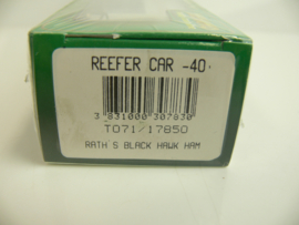 Piko H0  goederenwagon Reefer Car 40" Rath's Black Hawm Ham IOWA USA Gelijkstroom ovp t071- 17850