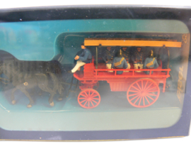 Preiser H0 figuren Brandweermannen met paard en wagen rond 1900 ovp 00427