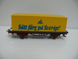 Märklin H0 goederenwagon  Zweden Containerwagon SJ opdruk Sätt Färg pa Sverige OVP 4483