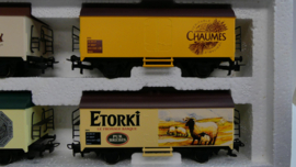 Märklin H0 set koelwagons, Saint Albray, CHAUMES, Saint Agur, ETORKI LE FROMAGE BASQUE PUR BREBIS ovp 4415 / 84422.1  Wisselstroom