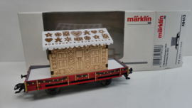 Märklin H0  goederenwagon Lageboordwagen met speculaashuis kerst 2013 DB ovp  48413