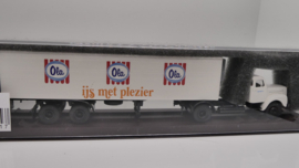 Brekina 1:87 H0  vrachtwagen Scania L110 SZ Unilever Ola IJS met plezier ovp 85121