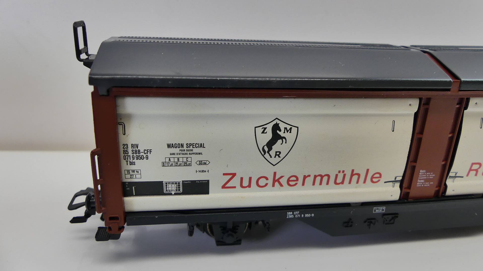 Märklin H0 goederenwagon SBB-Schiebewandwagen Rupperswil Zuckermühle ovp 4833
