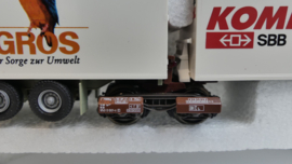 Roco H0 goederenwagon Kombirail DB dubbele set Roadrailer Europa SBB Cargo Migros ovp 1903