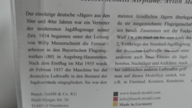 Busch 1:87 H0 Messerschmitt BF 109 vliegtuig ovp 25015
