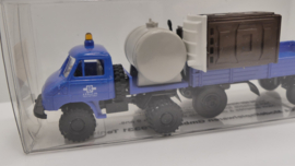 Brekina 1:87 H0 Unimog 411 met aanhanger met oa Dixie WC ovp 39105
