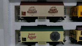 Märklin H0 set koelwagons, Saint Albray, CHAUMES, Saint Agur, ETORKI LE FROMAGE BASQUE PUR BREBIS ovp 4415 / 84422.1  Wisselstroom