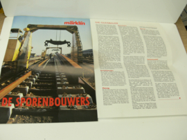 De spoorbouwers, railbouw leerdam 4 bladzijde  + frans / duits blad met info Märklin 2845