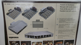 Faller H0 1:87 bouwdoos feesttent Reinhard Kunz Getränkvertrieb Zeitverleih met echt zeildoek ovp 195329