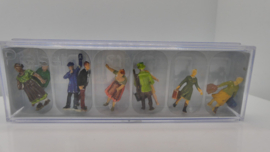 Preiser H0 9x figuren samengestelde set in verpakking