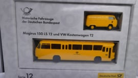 Brekina 1:87 H0 Magirus Bus 150 LS + VW T2  + Edition 12 Deutsche Post  OVP