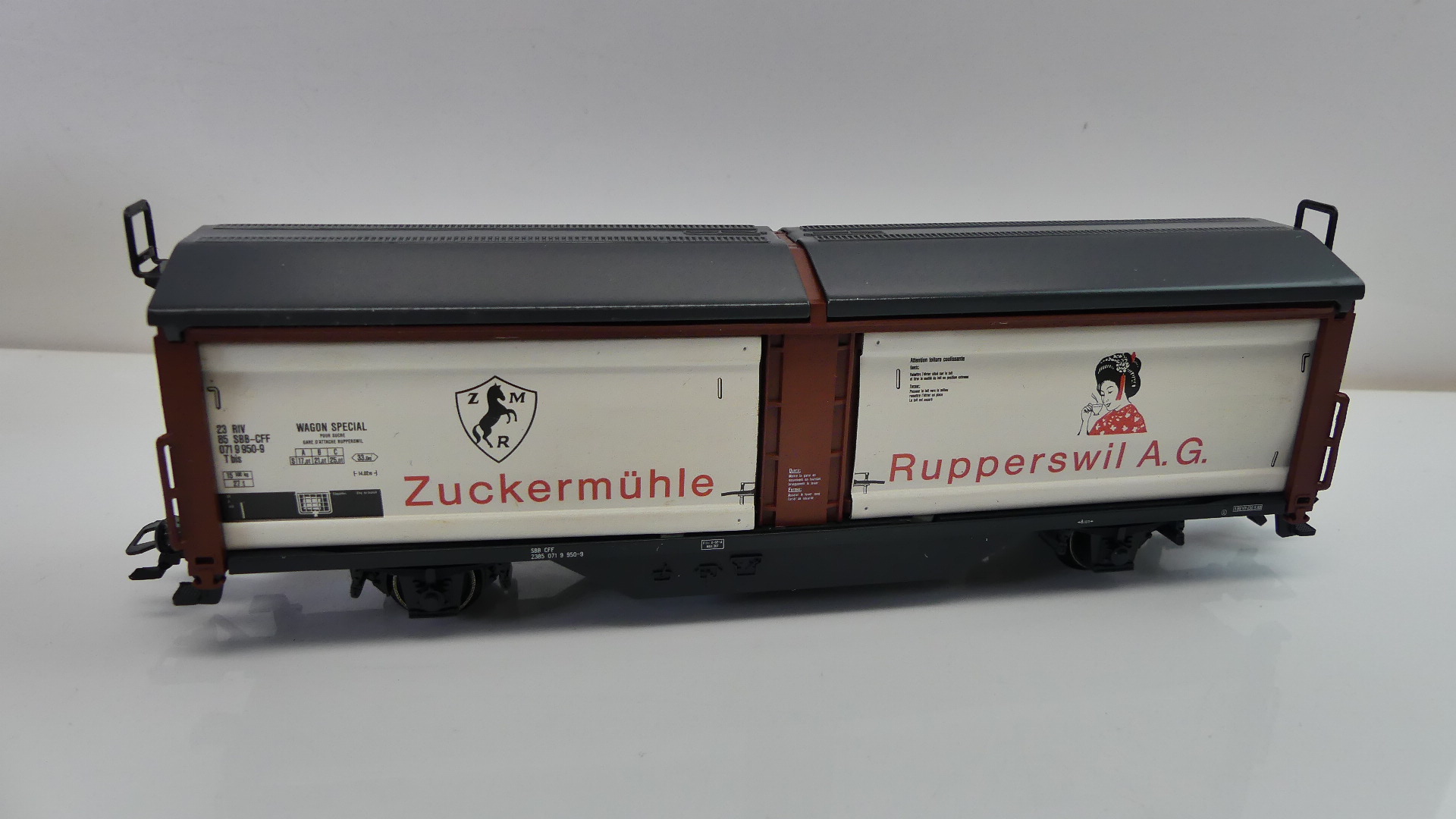 Märklin H0 goederenwagon SBB-Schiebewandwagen Rupperswil Zuckermühle ovp 4833