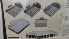 Faller H0 1:87 bouwdoos feesttent Reinhard Kunz Getränkvertrieb Zeitverleih met echt zeildoek ovp 195329