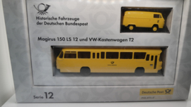 Brekina H0 1:87 Set Serie 12 Historische Fahrzeuge der Deutschen Bundespost  Magirus 150 LS 12 + VW T2 ovp