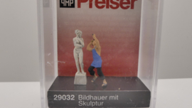 Preiser H0 beeldhouwer met sculptur ovp 29032