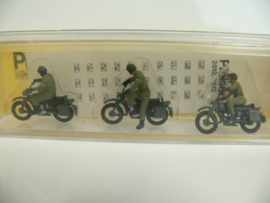 Preiser H0 figuren  3x Bundeswehr Motorrijders ovp 2814 Vintage