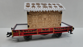 Märklin H0  goederenwagon Lageboordwagen met speculaashuis kerst 2013 DB ovp  48413